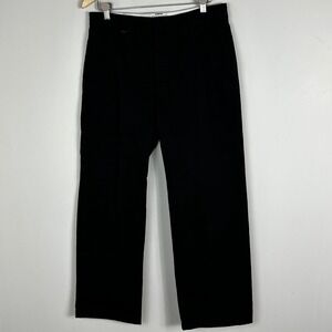 Percival Mens Black Pants Size 32 Trousers 100% Cotton Minimalist Business